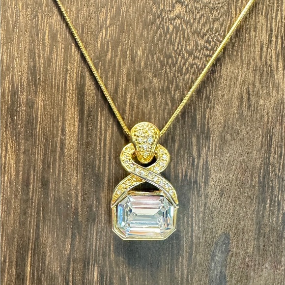 VTG ‘Jewels by Park Lane’ Rhinestone Crystal Gold-Tone Pendant Necklace - Picture 3 of 16